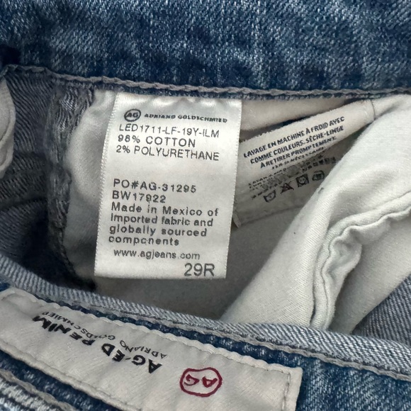 AG Saige Wide Leg Crop Jeans Let Out Raw Hem 29 R 19 Years Indigo Luminous Denim - Picture 9 of 9